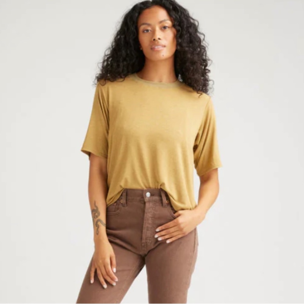 Richer Poorer Jersey Crop Tee in Fennel Seed